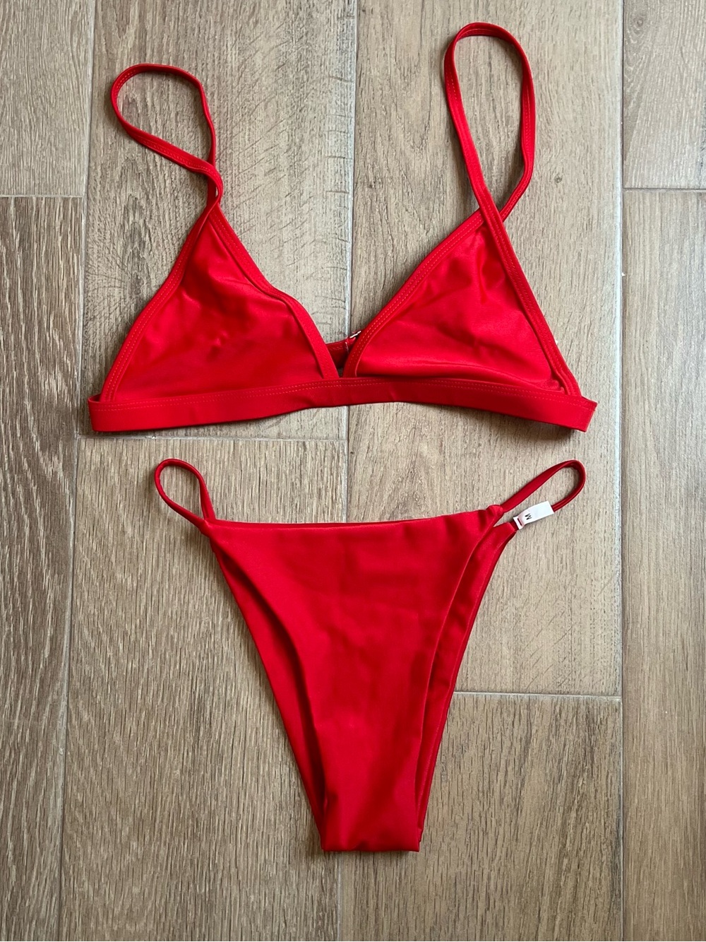 Red Two-Piece Triangle Bikini